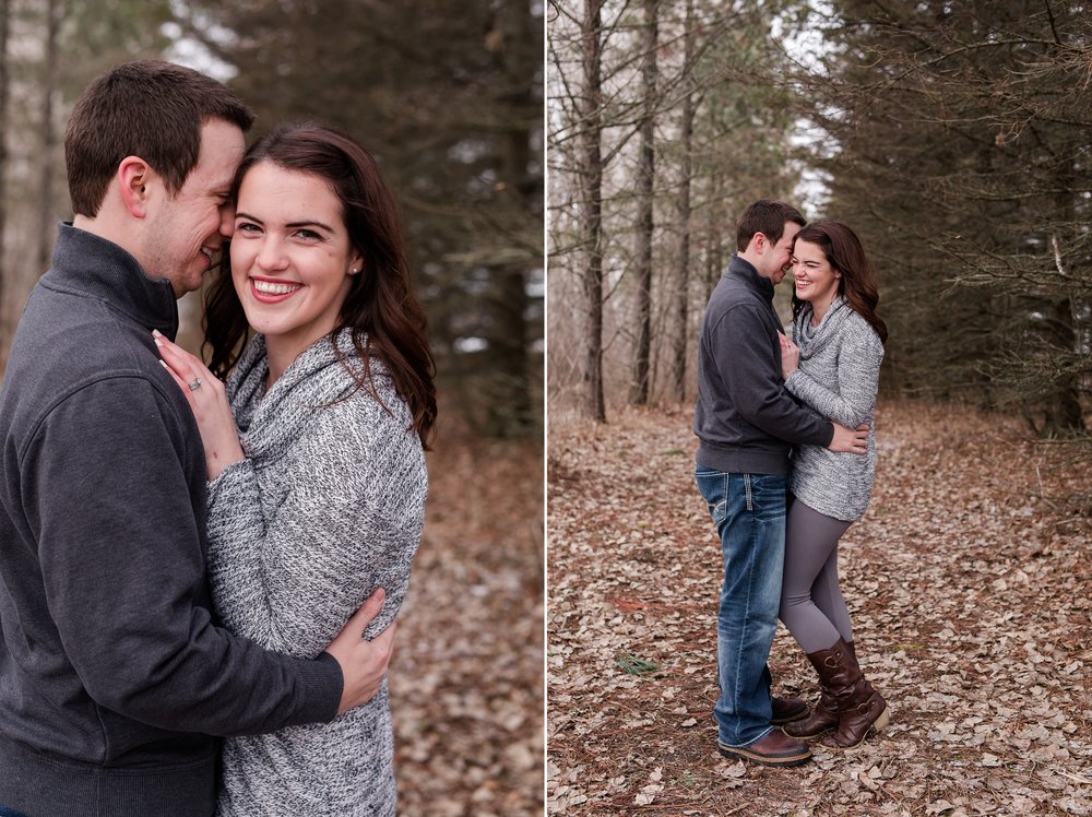 Wintertime, Country Styled Engagement Session with their Dogs near Audubon, MN by Amber Langerud Photography
