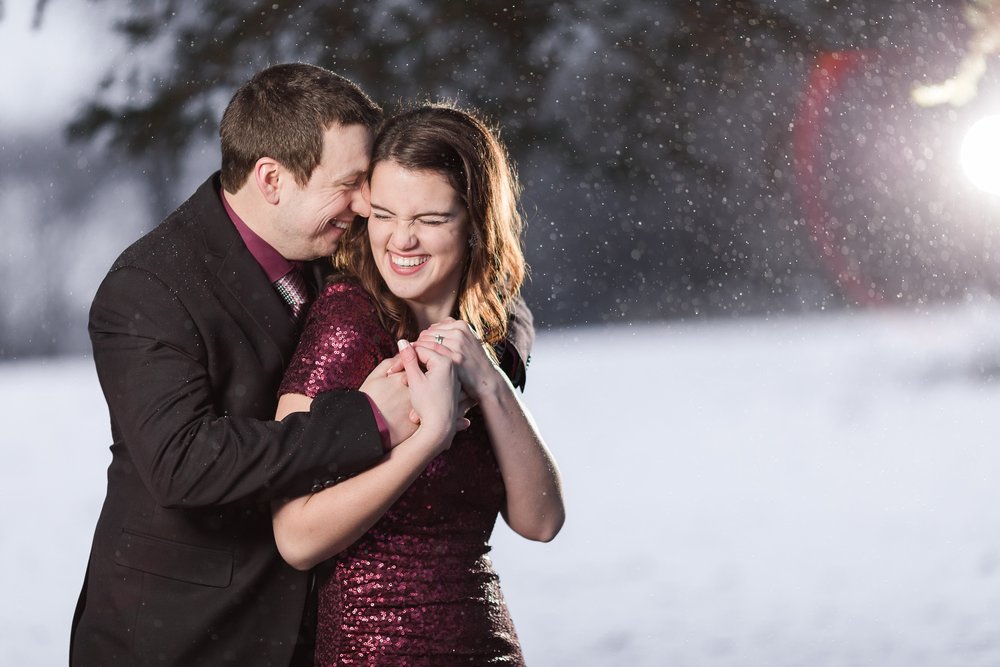 Wintertime, Country Styled Engagement Session with their Dogs near Audubon, MN by Amber Langerud Photography