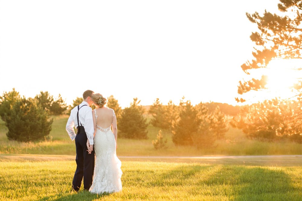 Sunset Portrait | Summertime, Country Styled, Patriotic, Barn Wedding on the Lake at The Barn at Five Lakes near Frazee, MN by Amber Langerud Photography | Adrienne &amp; Nick