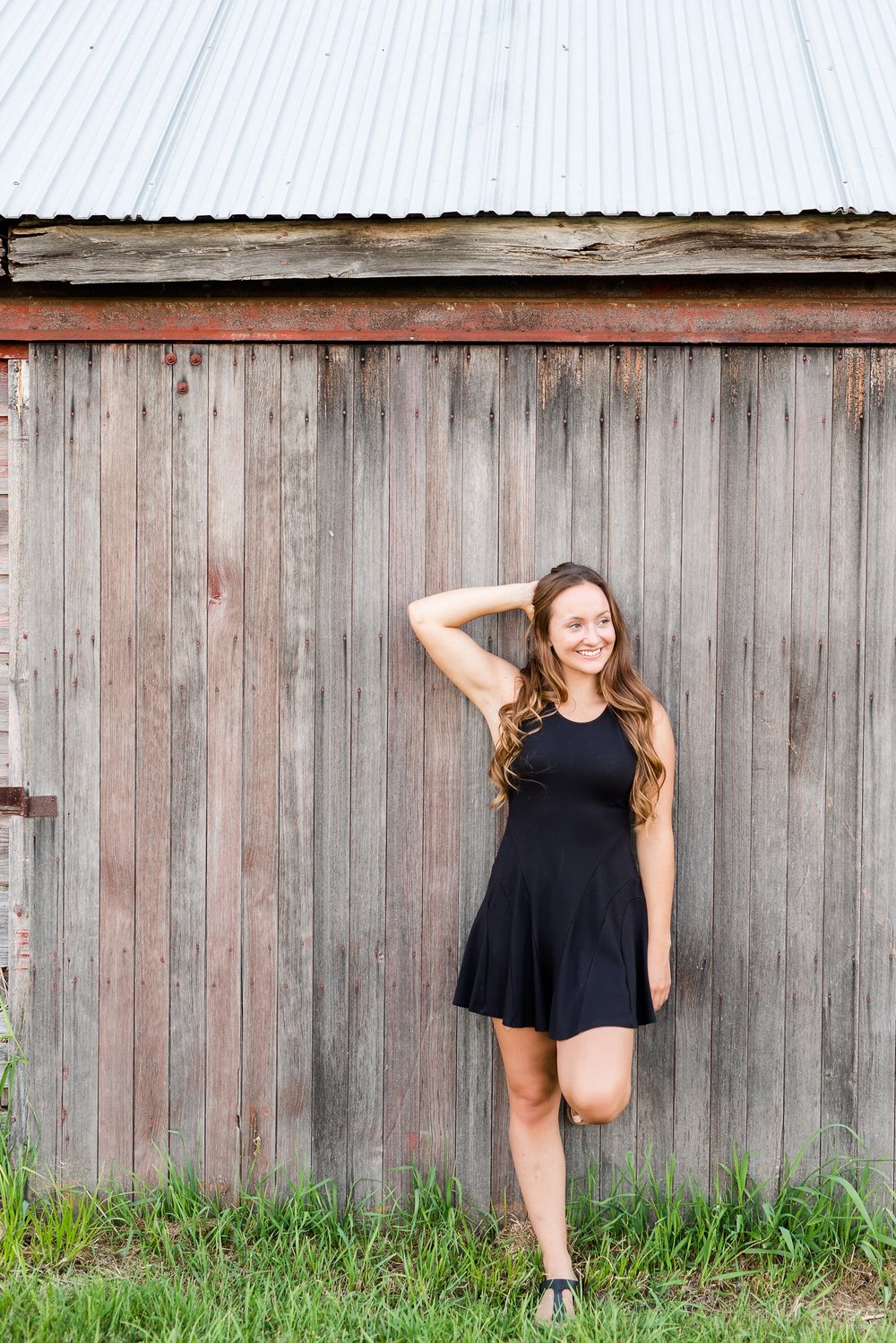 Rural Minnesota High School Senior Session with Hay Bales and by the Lake near Audubon, MN | Livi