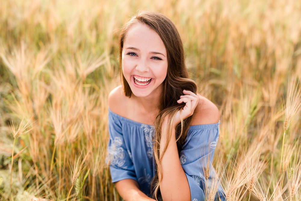 Dance and Country Styled High School Senior Session by Amber Langerud Photography near Audubon in a wheat field | Riley