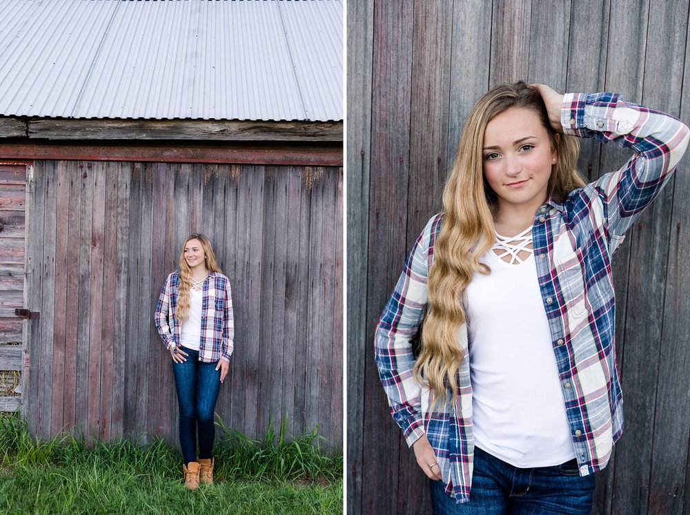 Country Styled High School Senior Pictures on a Farm and Little Cormorant Lake in Minnesota by Amber Langerud with Rustic Barn Wood