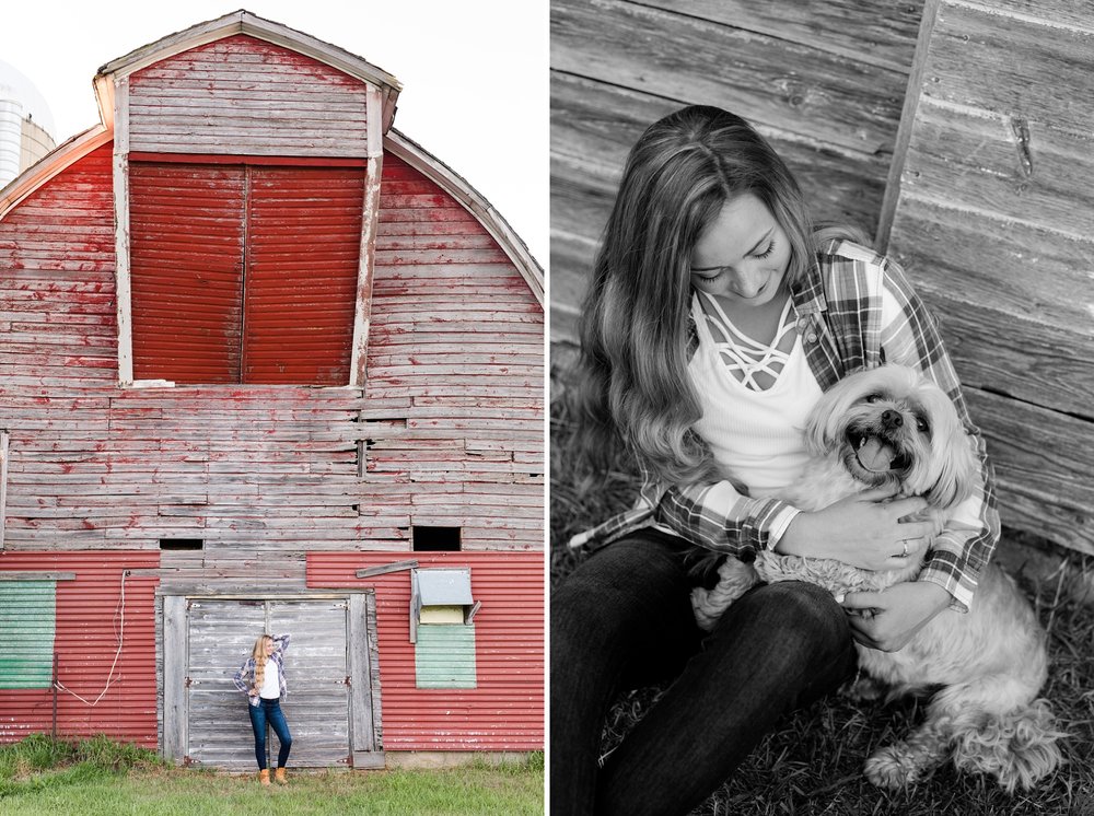 Country Styled High School Senior Pictures on a Farm and Little Cormorant Lake in Minnesota by Amber Langerud with Old Barn