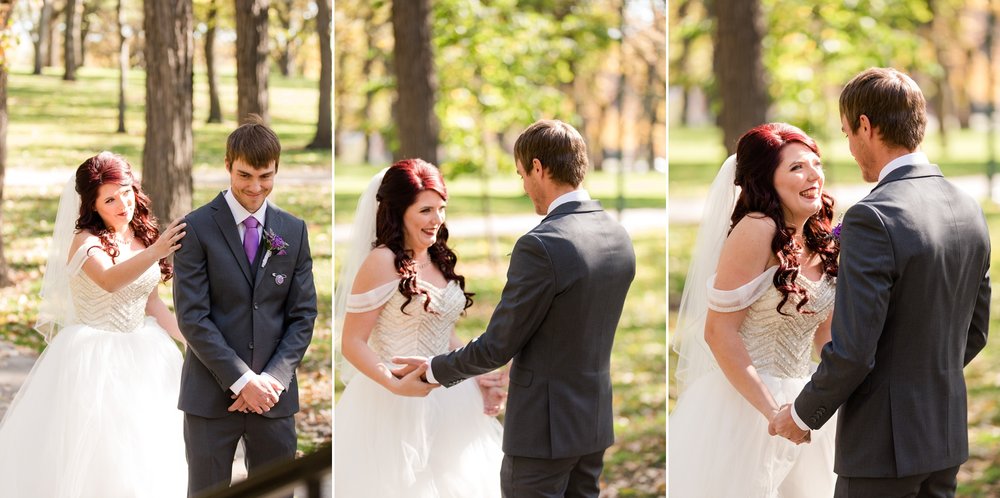 Downtown Fargo Disney Themed Wedding by Amber Langerud Photography | First Look
