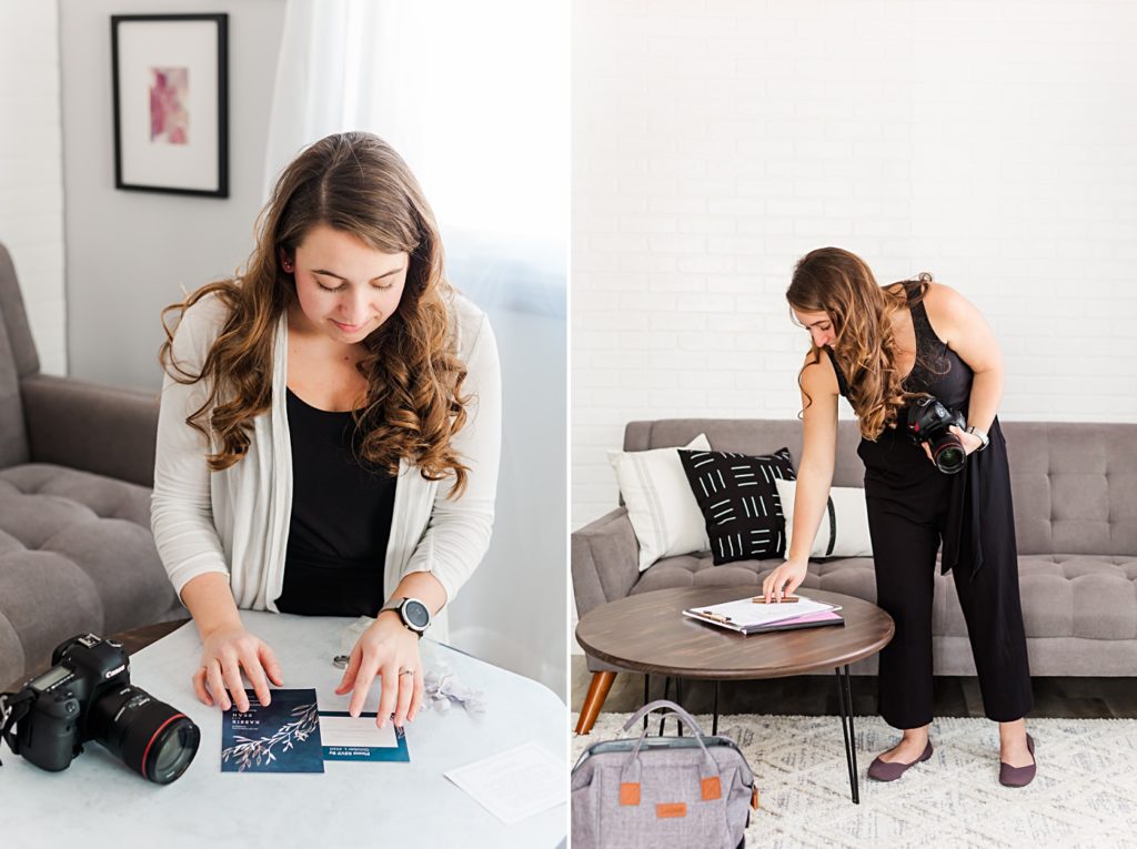 Branding Photography showing a wedding photographer in work mode | Amber Langerud Photography