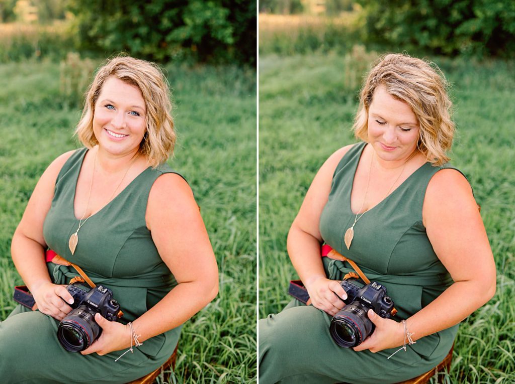 Wedding Photographer Headshot Smiling at Camera | Amber Langerud Photography