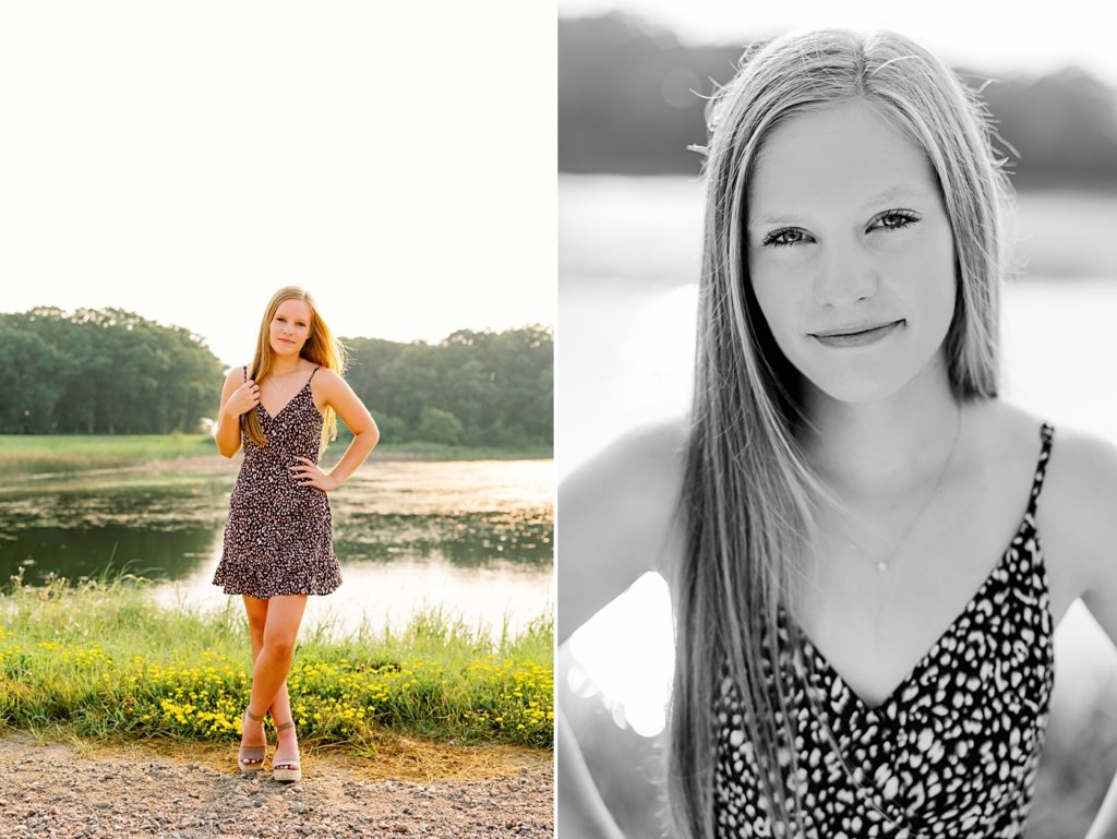 Hawley High School Senior Pictures in front of a lake