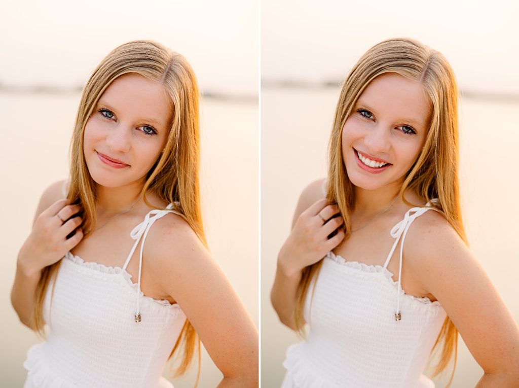 Hawley High School Senior Pictures by the lake at sunset