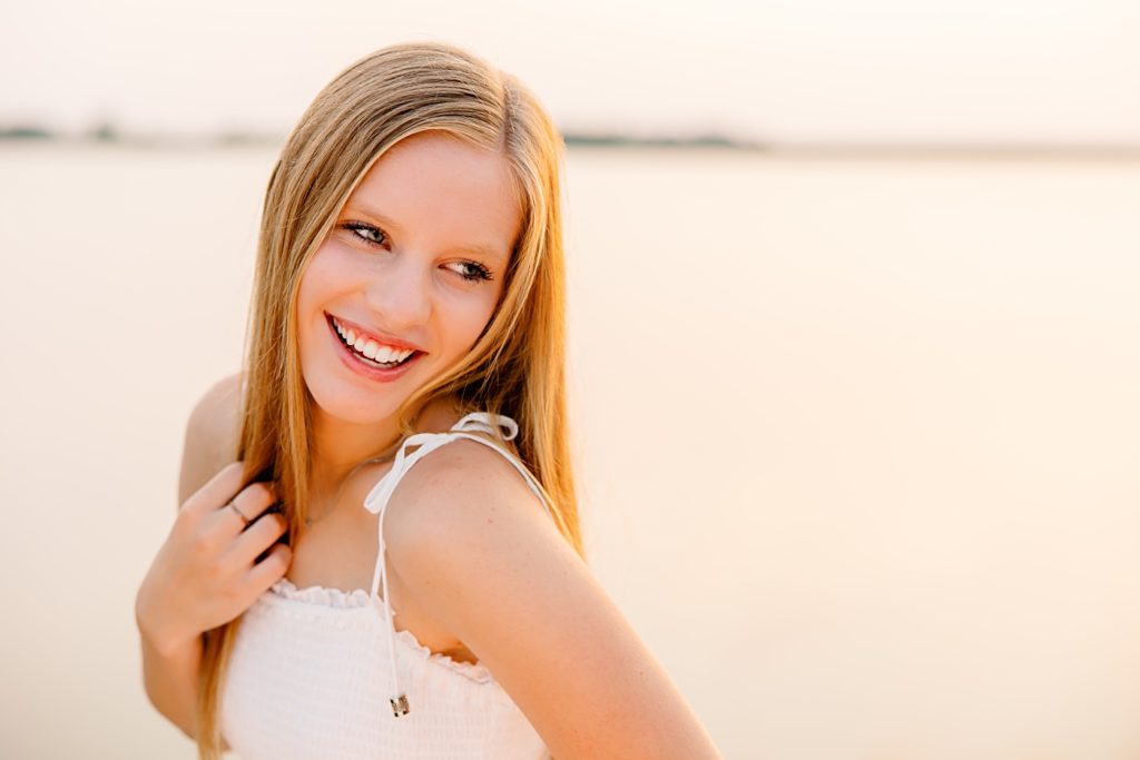 Hawley High School Senior Pictures by the lake at sunset