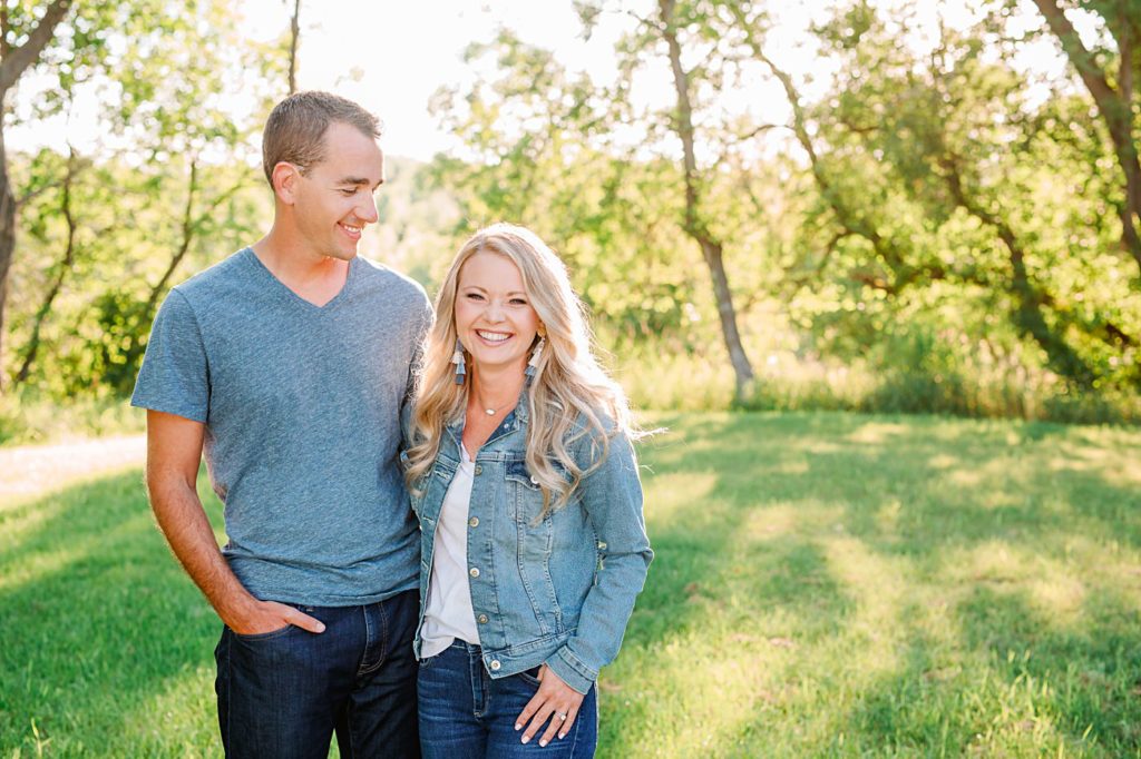 podcaster brand photography photo with her husband outside