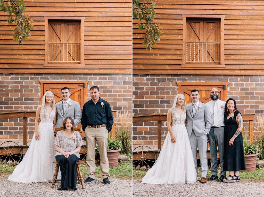 Family Formal Photos in front of the Barn at the Hitching Post MN