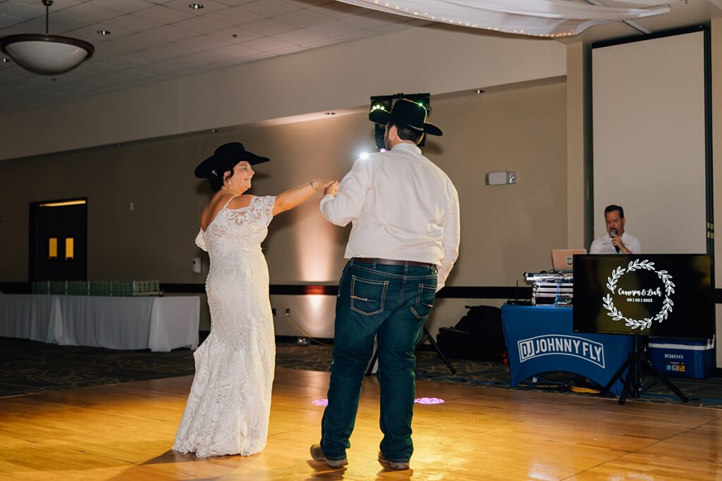 bride and groom dancing at worthington, mn wedding