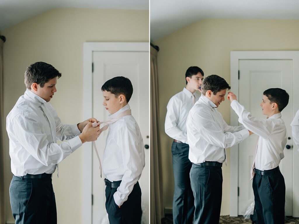 Groom and family getting ready at the Lafayette Club in Minnetonka Beach, MN