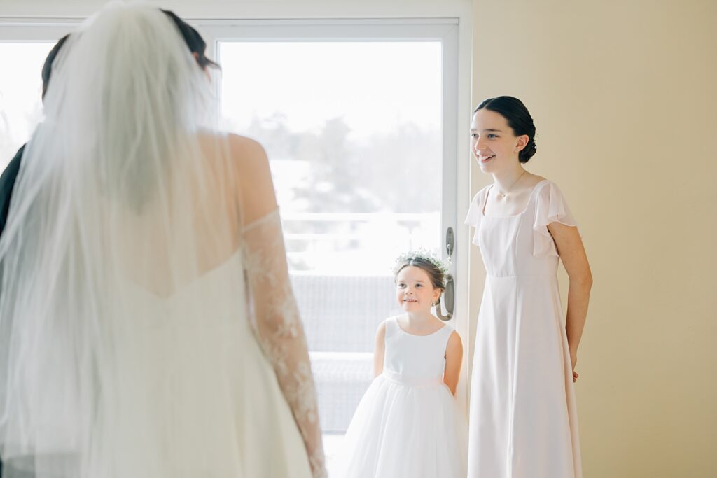 flower girl and bridesmaid at the Lafayette Club in Minnetonka Beach, MN