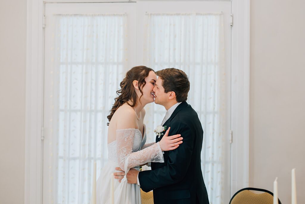 Bride and Groom at the Lafayette Club in Minnetonka Beach, MN