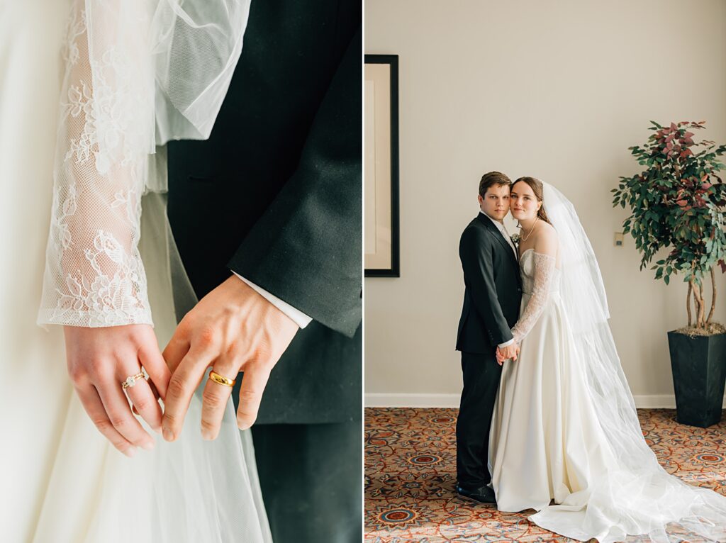 Bride and Groom Portraits at the Lafayette Club in Minnetonka Beach, MN