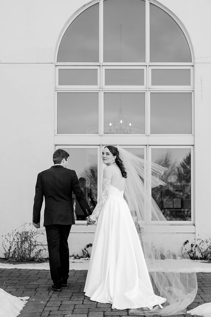 Bride and Groom Portraits at the Lafayette Club in Minnetonka Beach, MN