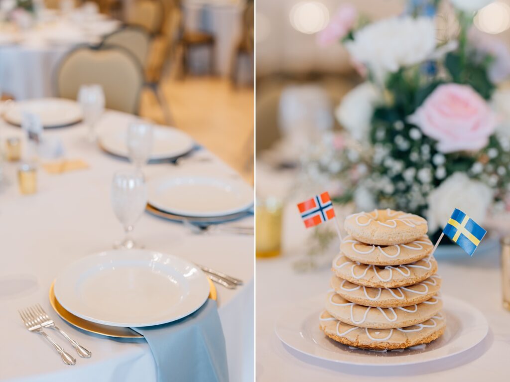 Reception decor at the Lafayette Club in Minnetonka Beach, MN