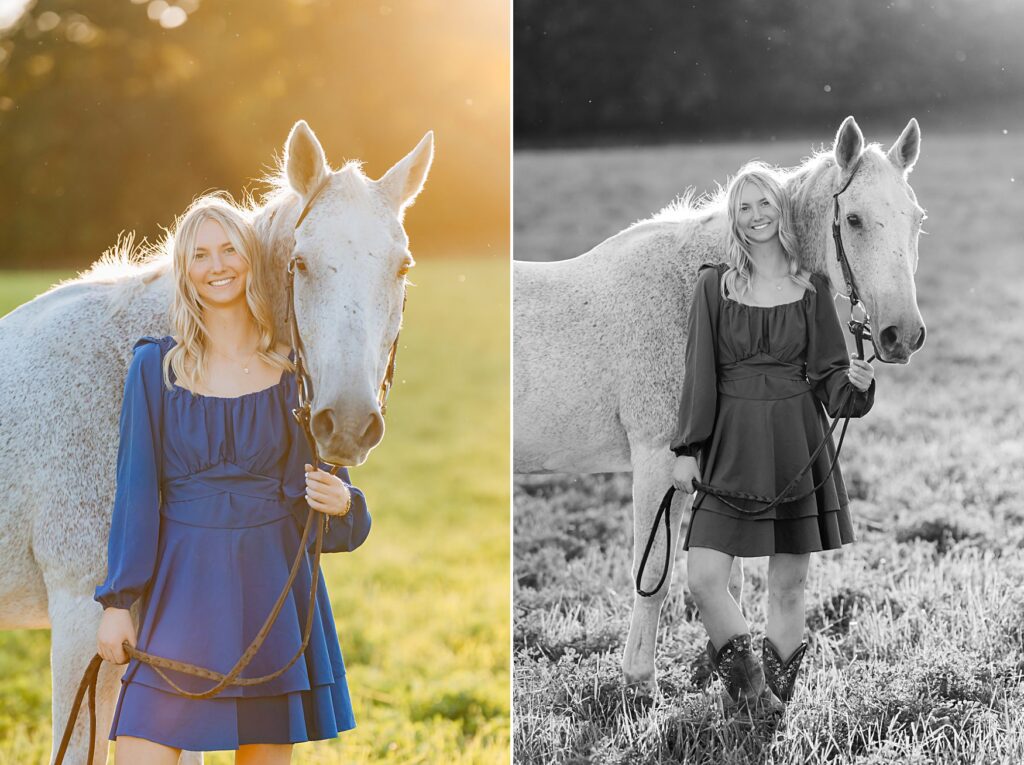 Senior Pictures with Your Horse | Classic Portrait of Senior and Horse looking at the camera
