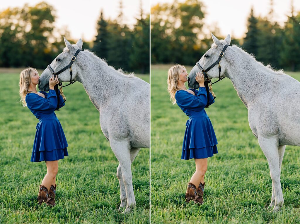 Senior Pictures with Your Horse | Senior kissing her horse