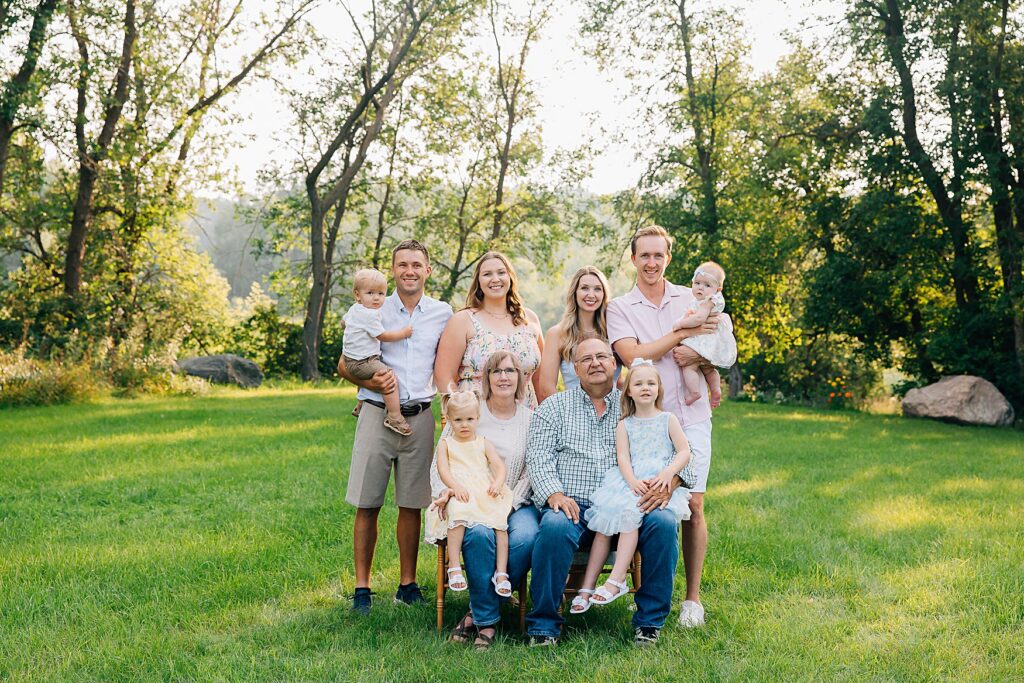 Extended family portrait at a private farm outside Detroit Lakes