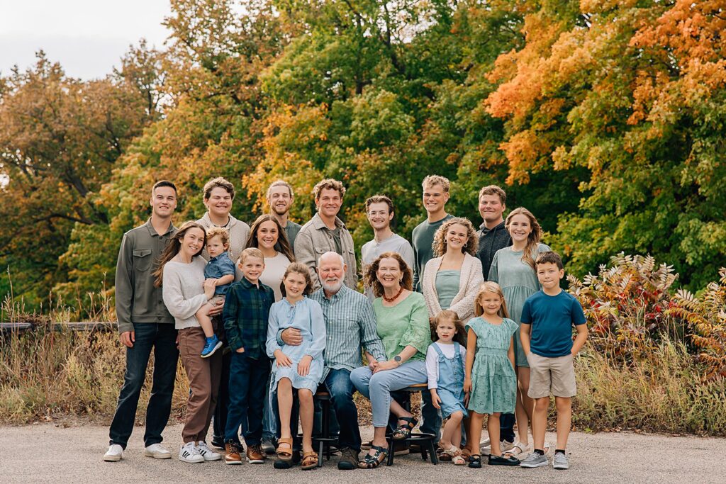 Extended family gathered together at Sucker Creek Park in Detroit Lakes.