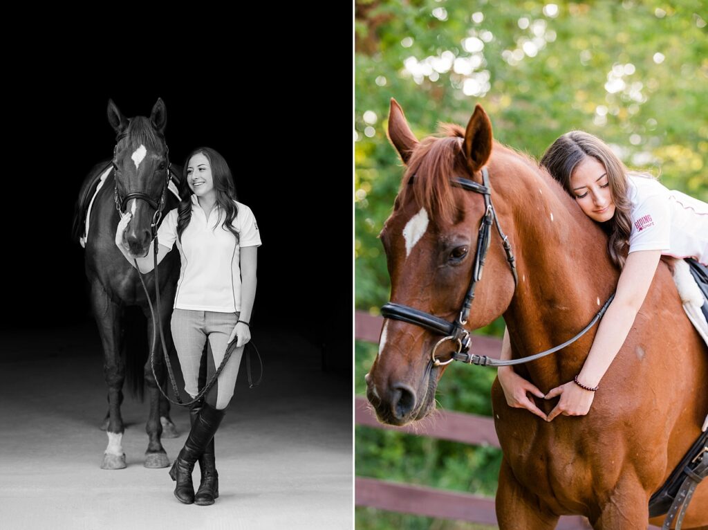 High School Senior Pictures with your horse, the black background