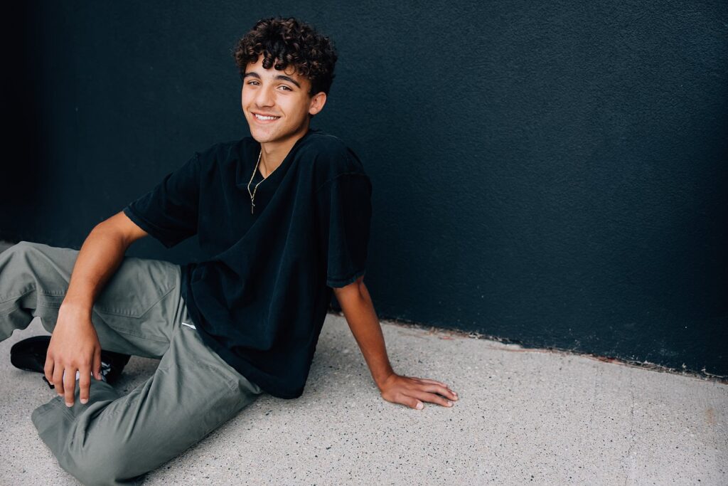 Senior Guy High School Senior Portraits in Downtown Detroit Lakes, MN